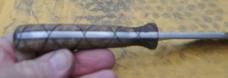 Custom Fixed Full Tang 9 1/2" OAL Snake Skin Sheath Hard Wood Handle Finger Grooves 3/8" Stock