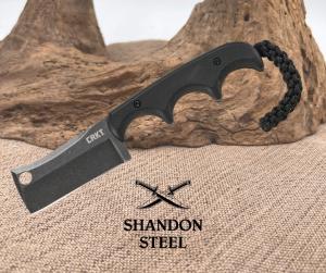 CRKT 2383K MINIMALIST CLEAVER BLACKOUT NECK CARRY FIXED BLADE KNIFE WITH SHEATH