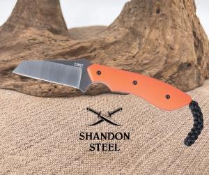 CRKT SPIT Fixed Blade Knife wSheath Orange Handle EDC Folts Design 2399