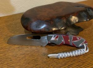 Hand Made Carbon Steel Sailors Rigging Knife w/Shackle Wrench & Lanyard