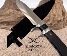 Frost Cutlery Black Pakkawood Bowie Fixed Blade Knife Satin Clip - 18-316BPW NIB