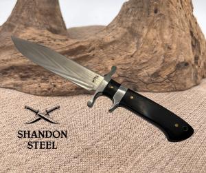 Frost Cutlery Black Pakkawood Bowie Fixed Blade Knife Satin Clip - 18-316BPW NIB