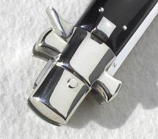 NEW AGA CAMPOLIN 11" ( BLACK WIDOW ) BLACK HORN WITH MOTHER OF PEARL INLAYS 5MM BLADE MANIAGO ITALY