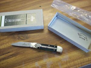 Hubertus Knife Solingen, Germany Small 08 Rare Green Smooth Bone 5 3/4 " Open Lilyput NIB