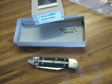 Hubertus Knife Solingen, Germany Small 08 Rare Green Smooth Bone 5 3/4 " Open Lilyput NIB