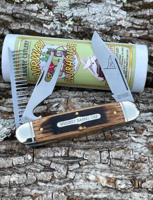 GEC TIDIOUTE ** 351325 FAIRWAY & CLUBHOUSE DISTRESSED WHISKEY BARREL OAK GOLF TOOL KNIFE