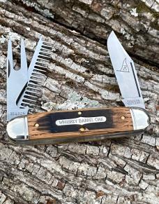 GEC TIDIOUTE ** 351325 FAIRWAY & CLUBHOUSE DISTRESSED WHISKEY BARREL OAK GOLF TOOL KNIFE