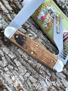 GEC TIDIOUTE ** 351325 FAIRWAY & CLUBHOUSE DISTRESSED WHISKEY BARREL OAK GOLF TOOL KNIFE