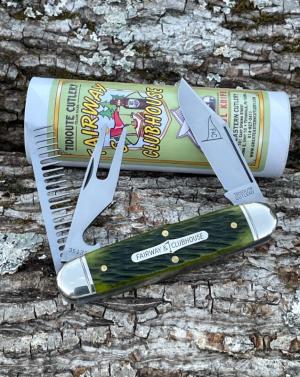 GEC TIDIOUTE ** 351325 FAIRWAY & CLUBHOUSE GREEN JIGGED BONE GOLF TOOL KNIFE