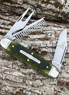 GEC TIDIOUTE ** 351325 FAIRWAY & CLUBHOUSE GREEN JIGGED BONE GOLF TOOL KNIFE