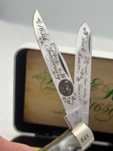 Hen & Rooster 2 Blade Trapper Ltd Ed #044 on Bolster 165th Anniversary Commemorative
