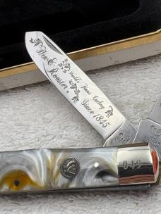 Hen & Rooster 2 Blade Trapper Ltd Ed #044 on Bolster 165th Anniversary Commemorative