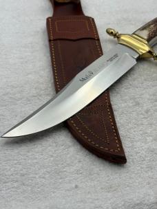 Muela Alamo Bowie With Sheath Made In Spain Stag Handles