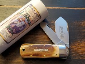 Great Eastern Cutlery Tidioute #452112 LT STL Lumber Jack Knife, Frontier Bone, Unused