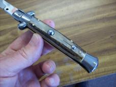 Vintage Italian 9" Stiletto Automatic Italy Stainless Tang Stamp Gen. Stag/Antler UNUSED!
