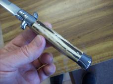 Vintage Italian 9" Stiletto Automatic Italy Stainless Tang Stamp Gen. Stag/Antler UNUSED!