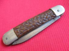Vintage Older BONSA German Stag Leverlock Switchblade Knife