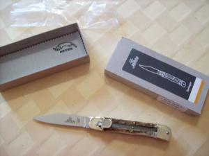 Hubertus Knife Solingen, Germany Size 10 Medium Clip-Point Genuine Stag/Antler NIB