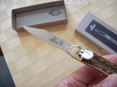 Hubertus Knife Solingen, Germany Size 10 Medium Clip-Point Genuine Stag/Antler NIB