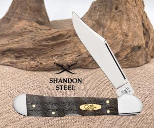 Case xx Knives Mini Copperlock Black Curly Oak Wood 14010 Stainless Pocket Knife