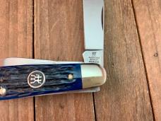Henckels by Boker 4 Blade Stockman Blue Pin Feather Jigged Stainless Steel 