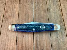 Henckels by Boker 4 Blade Stockman Blue Pin Feather Jigged Stainless Steel 