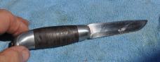 Brusletto Geilo Fixed Blade Older Used Leather Sheath Full Tang Stacked leather 8" OAL