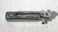 NEW A.G.A. CAMPOLIN 6" DOMINUS BEAUTIFUL ABALONE SCALES AUTOMATIC LEVER LOCK MANIAGO ITALY