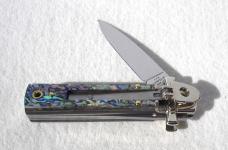 NEW A.G.A. CAMPOLIN 6" DOMINUS BEAUTIFUL ABALONE SCALES AUTOMATIC LEVER LOCK MANIAGO ITALY