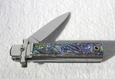 NEW A.G.A. CAMPOLIN 6" DOMINUS BEAUTIFUL ABALONE SCALES AUTOMATIC LEVER LOCK MANIAGO ITALY