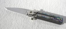 NEW A.G.A. CAMPOLIN 6" DOMINUS BEAUTIFUL ABALONE SCALES AUTOMATIC LEVER LOCK MANIAGO ITALY