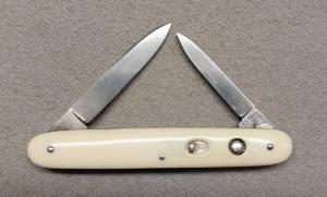 Nice 2 7/8" French Ivory Schrade Cut Co Double Blade