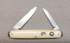 Early Schrade French Ivory Double Blade with Tip Bolsters