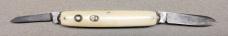 Early Schrade French Ivory Double Blade with Tip Bolsters