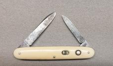 Early Schrade Cut Co 3 3/8" French Ivory Double Blade