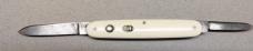 Early Schrade Cut Co 3 3/8" French Ivory Double Blade