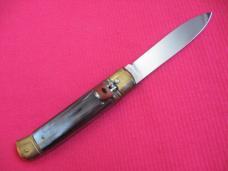 Older Italian Brazilian Horn Leverlock Switchblade Knife