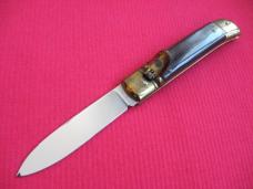 Older Italian Brazilian Horn Leverlock Switchblade Knife