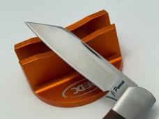 JEFF PEARCE CUSTOM BROWN JIGGED BONE MAGNACUT STEEL NATIVE KNIFE