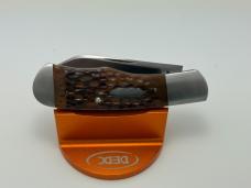 JEFF PEARCE CUSTOM BROWN JIGGED BONE MAGNACUT STEEL NATIVE KNIFE