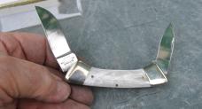 Star Japan 1977 Mint In Box 2 Blade Canoe Cracked Ice 3 3/4" Closed AFL-Cio Local 454 