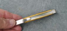KaBar Stainless T 29 Fishermans Knife Yellow Fiber 5" Closed No Sign Of Use Hook Hone Unused