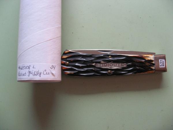 GREAT EASTERN TIDIOUTE 235108L JUMBO TRAPPER BURNT GRIZZLY CUT BONE #34 OF 50 GREAT EASTERN TIDIOUTE 235108L JUMBO TRAPPER BURNT GRIZZLY CUT BONE #34 OF 50