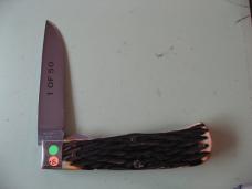 GREAT EASTERN TIDIOUTE 235108L JUMBO TRAPPER BURNT GRIZZLY CUT BONE #34 OF 50