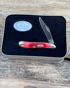 CASE XX ** 2002 DARK RED JIG BONE COCA COLA PEANUT IN TIN