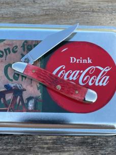 CASE XX ** 2002 DARK RED JIG BONE COCA COLA PEANUT IN TIN