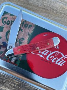 CASE XX ** 2002 DARK RED JIG BONE COCA COLA PEANUT IN TIN