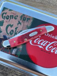 CASE XX ** 2002 DARK RED JIG BONE COCA COLA PEANUT IN TIN