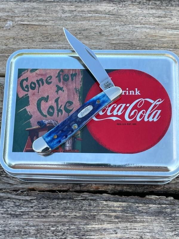 CASE XX ** 2002 COCA COLA BLUE JIG BONE PEANUT IN TIN CASE XX ** 2002 COCA COLA BLUE JIG BONE PEANUT IN TIN