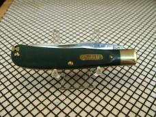 SCHRADE OLD TIMER 96OT BEARHEAD TRAPPER USA CARBON STEEL BLADES NIB RARE GREEN UNUSED POCKET KNIFE